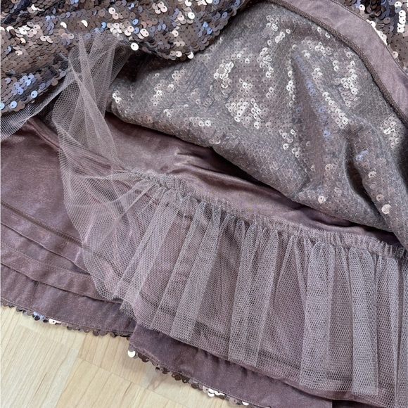 Bebe Bronze Low Back Sequin Cap Sleeve Mini Dress XS - Picture 8 of 10